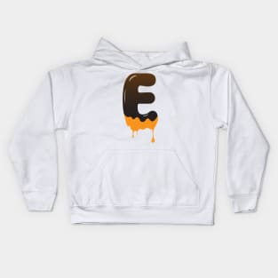 Chocolate Alphabet Letter E Kids Hoodie